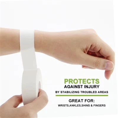 산화 아연 순면 테이프 흰색 톱니 모양 가장자리 손으로 찢을 수 있는 맞춤형 스포츠 테이프